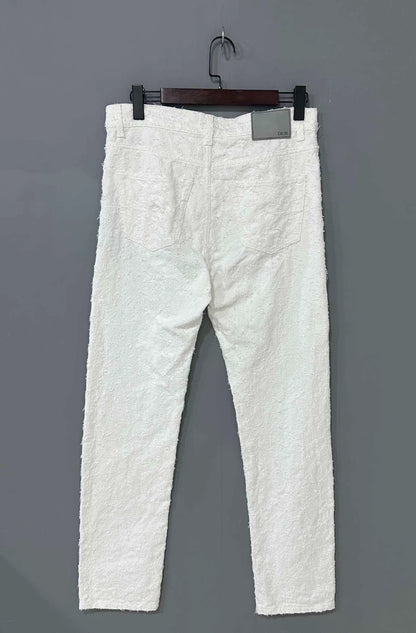 Dior Distressed White Denim Jeans-yf