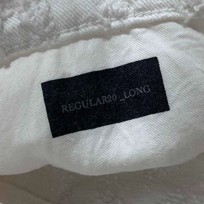 Dior Distressed White Denim Jeans-yf