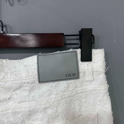 Dior Distressed White Denim Jeans-yf