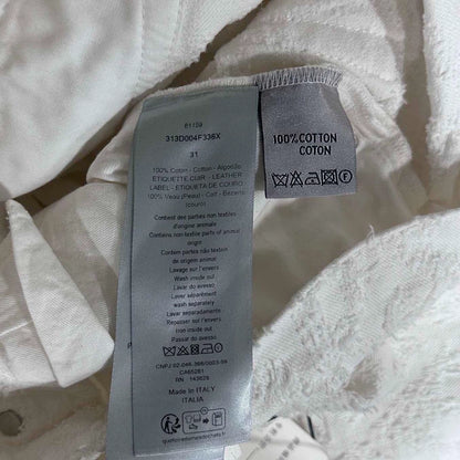 Dior Distressed White Denim Jeans-yf