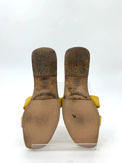 Hermes Yellow Leather Slippers Size 37