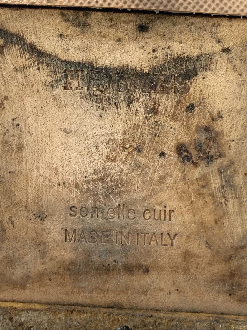 Hermes Yellow Leather Slippers Size 37