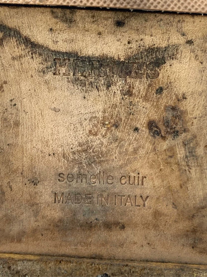 Hermes Yellow Leather Slippers Size 37