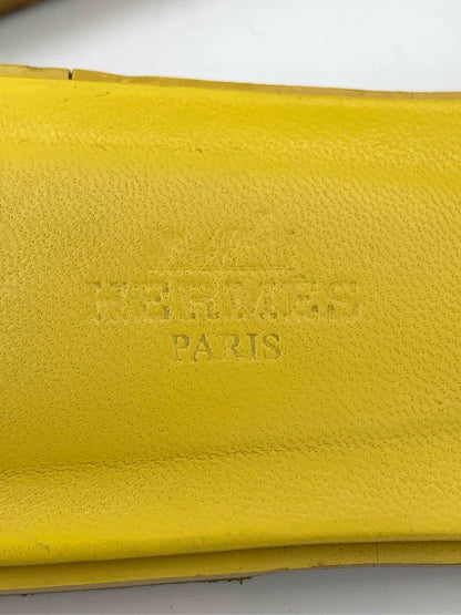 Hermes Yellow Leather Slippers Size 37