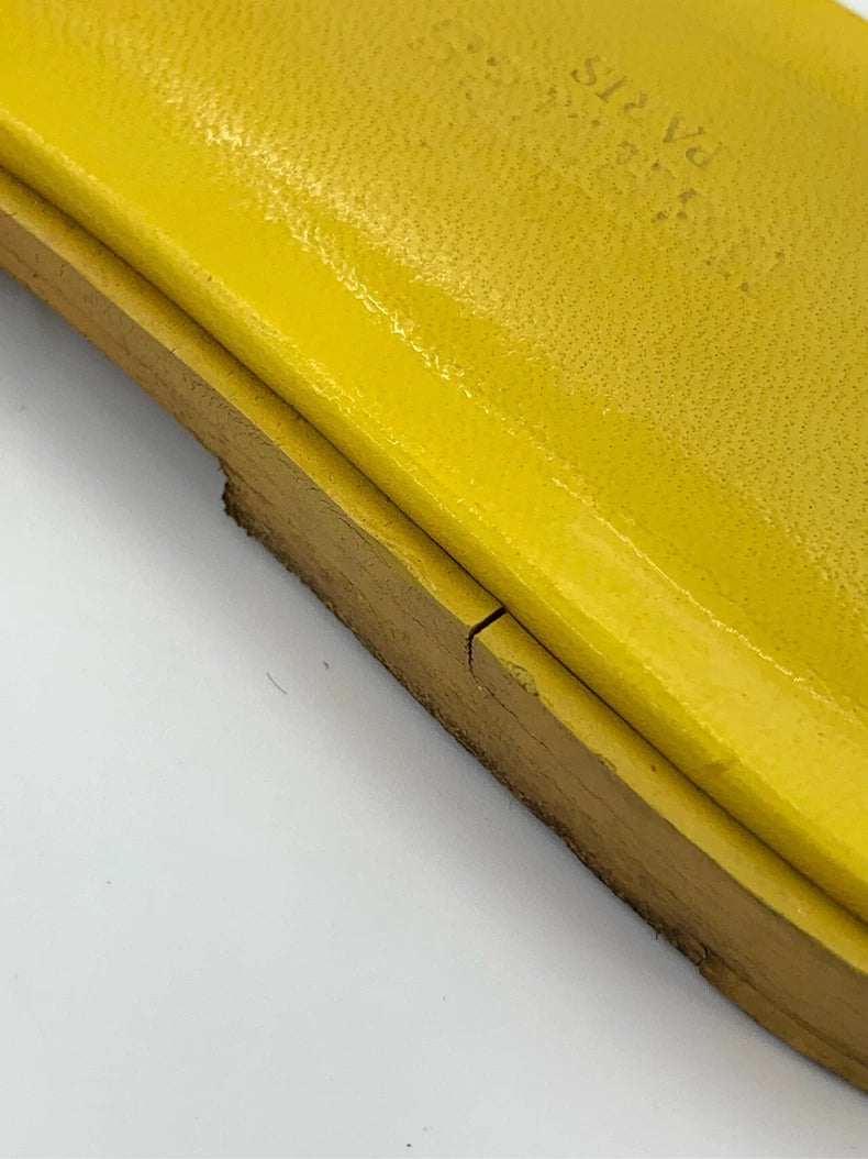 Hermes Yellow Leather Slippers Size 37