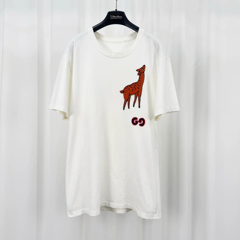Gucci Embroidered Giraffe Short Sleeve Tee-yf