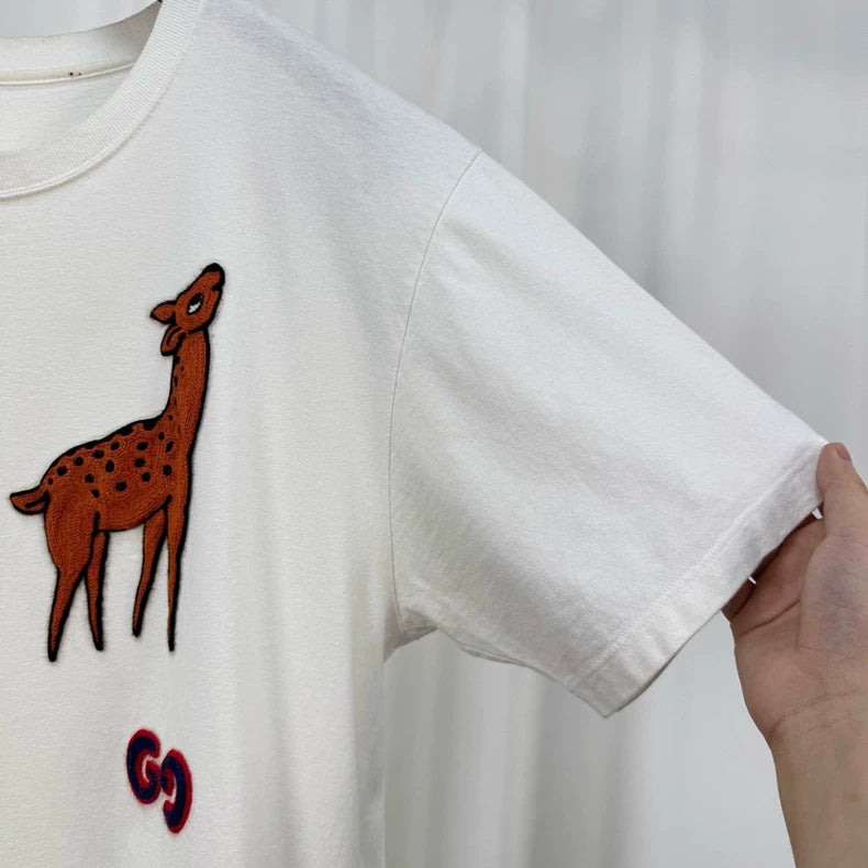 Gucci Embroidered Giraffe Short Sleeve Tee-yf