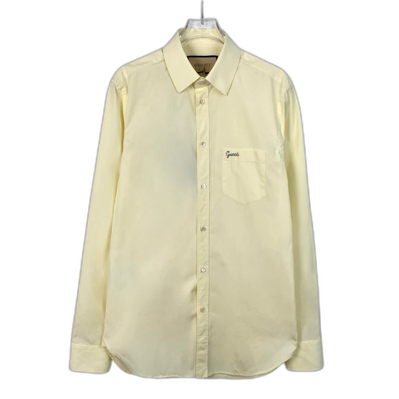 Gucci Yellow Long Sleeve Shirt With Logo