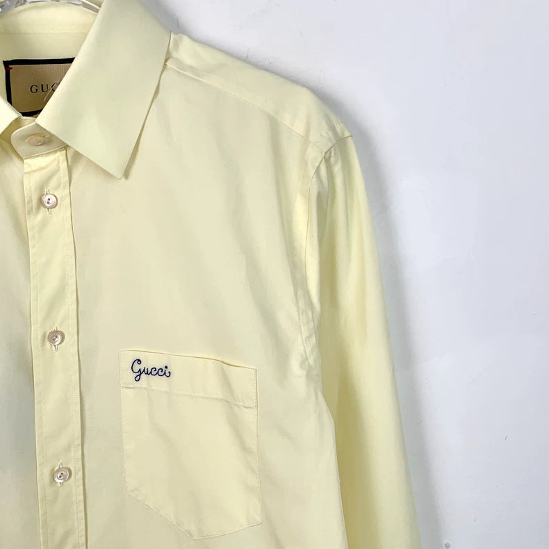 Gucci Yellow Long Sleeve Shirt With Logo