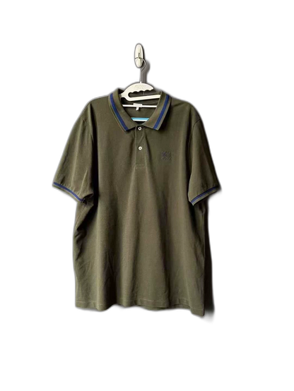 Loewe Embroidered Polo Shirt in Olive Green