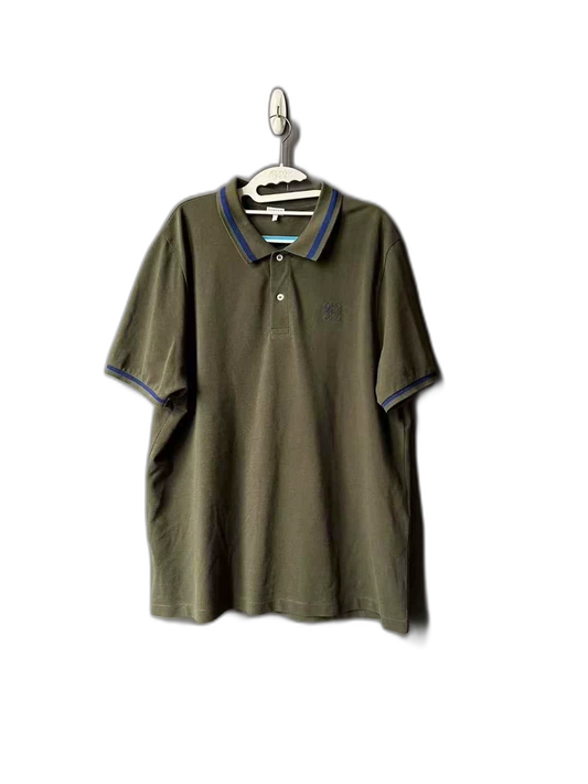 Loewe Embroidered Polo Shirt in Olive Green