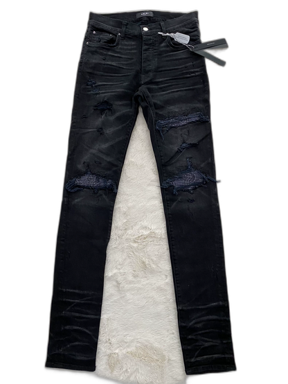 Amiri Black Purple Floral Print Jeans