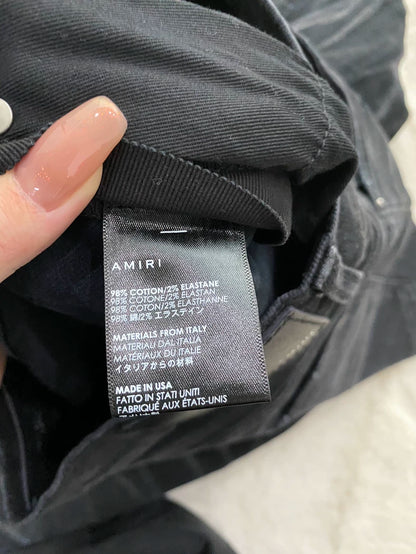 Amiri Black Purple Floral Print Jeans