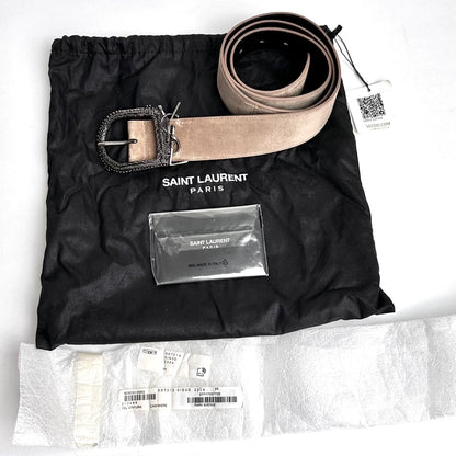 Saint Laurent Velvet Leather Belt Size 95