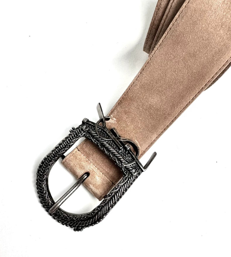 Saint Laurent Velvet Leather Belt Size 95