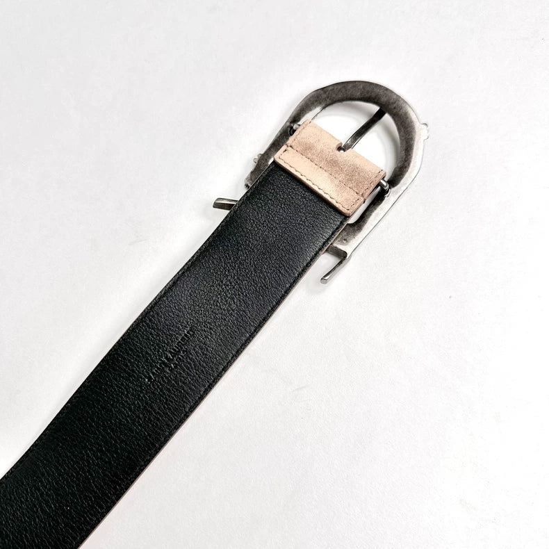 Saint Laurent Velvet Leather Belt Size 95