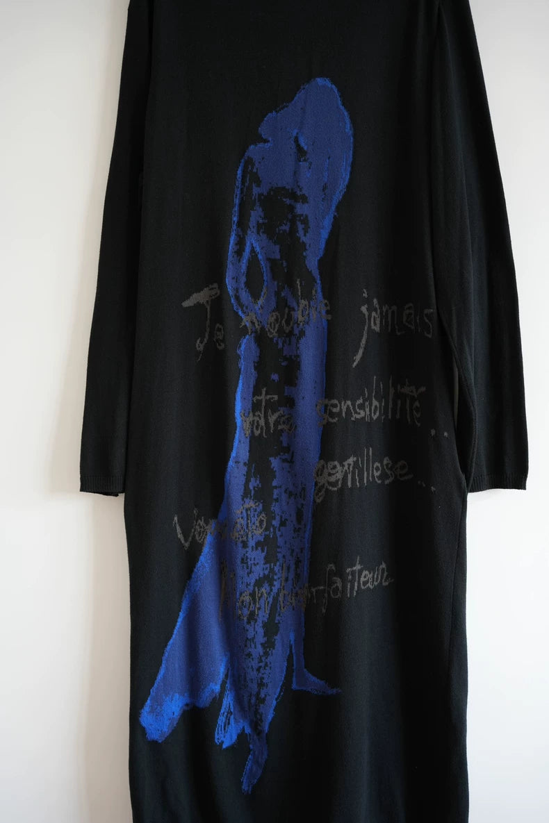 Yohji Yamamoto Wool Cardigan with Graphic Design