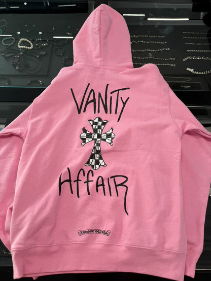 Chrome Hearts Pink Matty Hoodie with Cross-yf