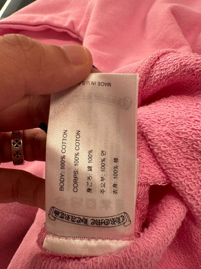 Chrome Hearts Pink Matty Hoodie with Cross-yf