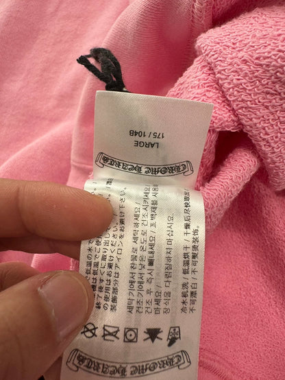 Chrome Hearts Pink Matty Hoodie with Cross-yf