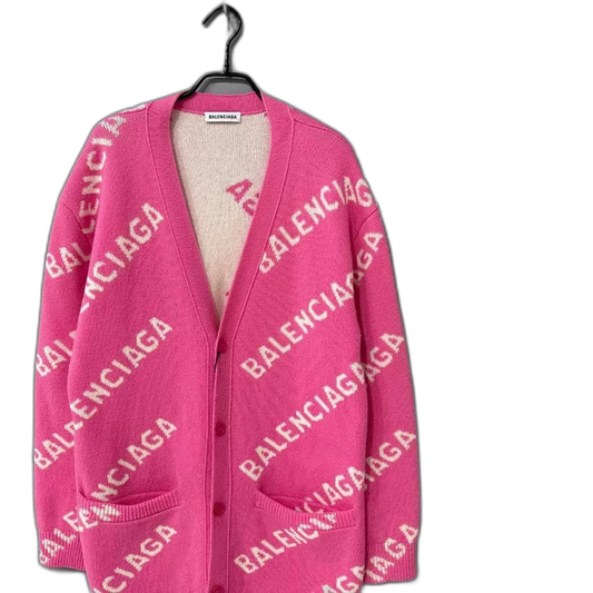 Pink Logo Cardigan by Balenciaga