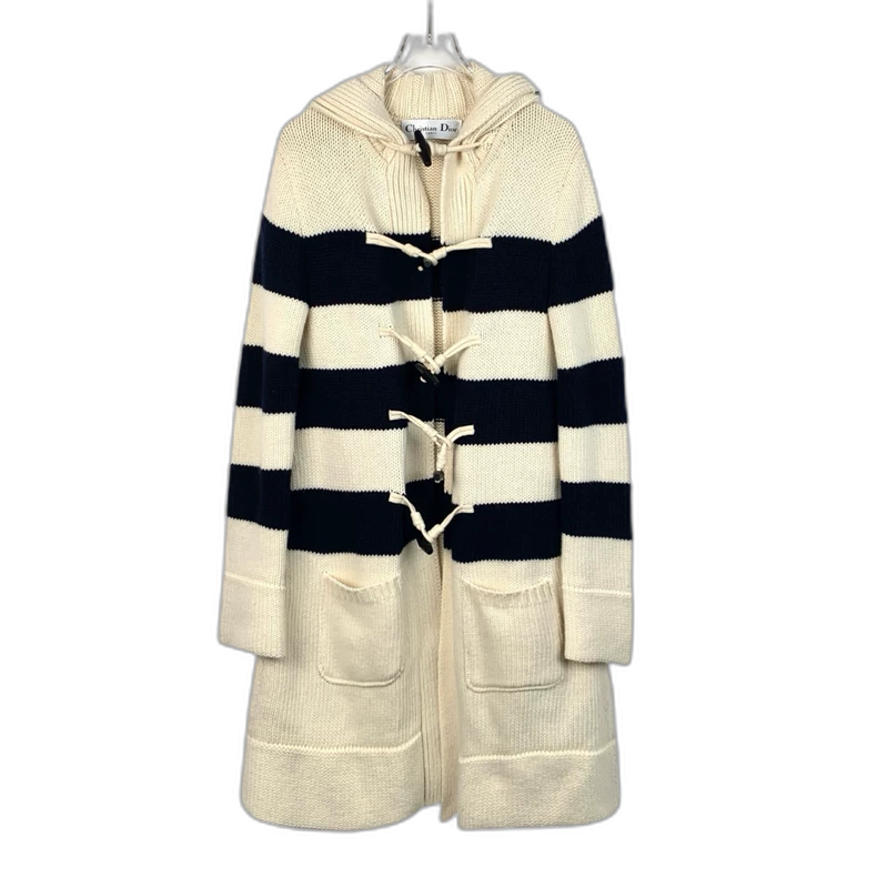 Christian Dior Color Block Wool Knit Coat