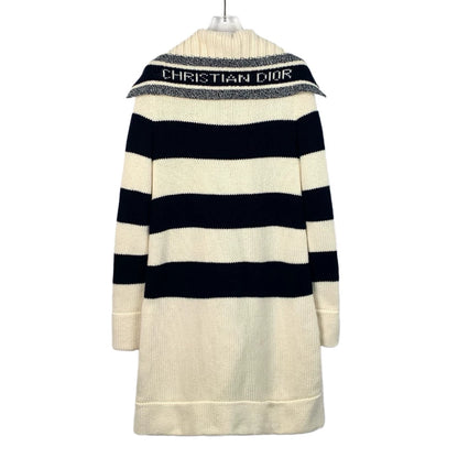 Christian Dior Color Block Wool Knit Coat
