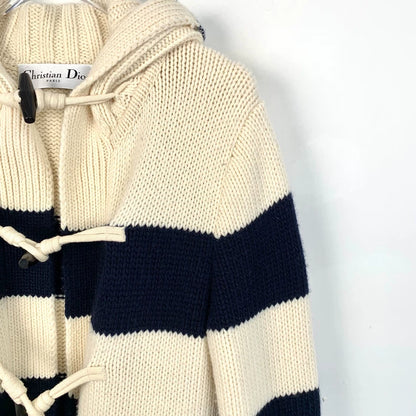 Christian Dior Color Block Wool Knit Coat