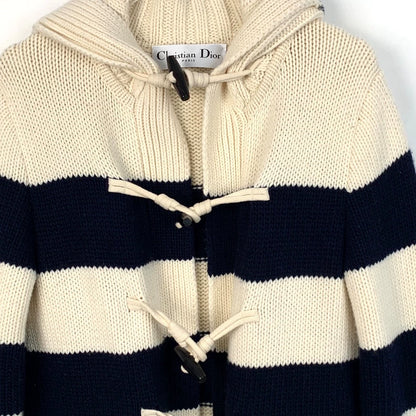 Christian Dior Color Block Wool Knit Coat