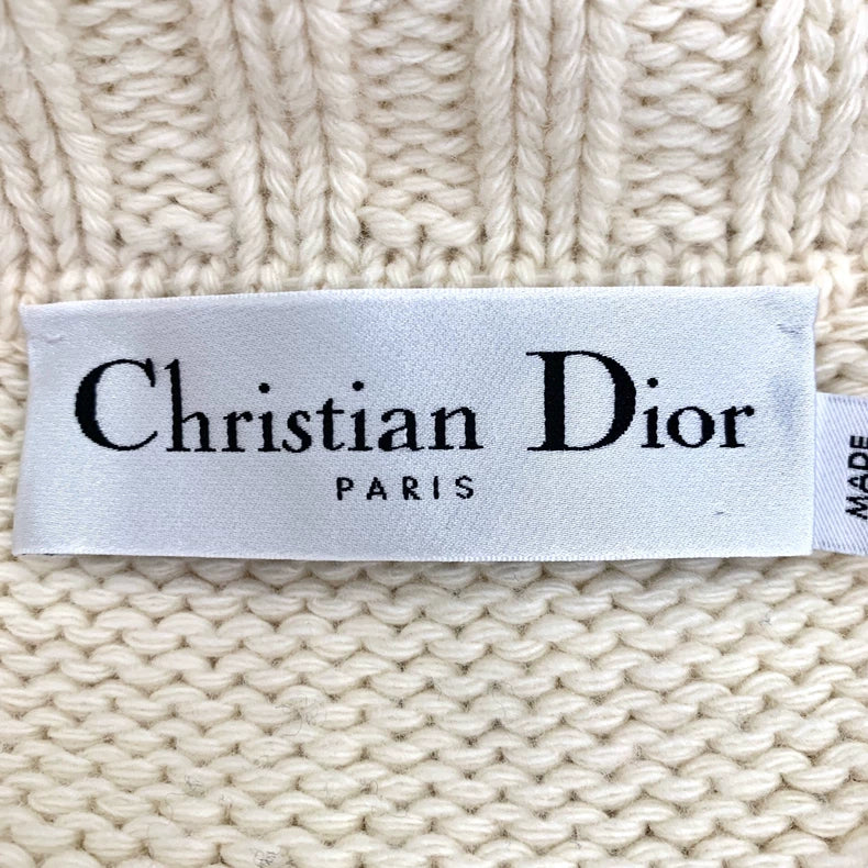Christian Dior Color Block Wool Knit Coat