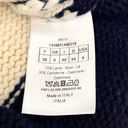 Christian Dior Color Block Wool Knit Coat