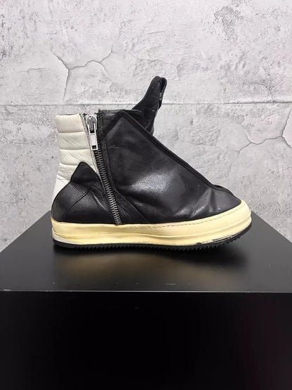 Rick Owens Hoof Dunk Sneakers Black White-yf