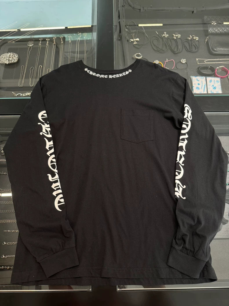 Chrome Hearts Black Letter Long Sleeve Shirt-yf