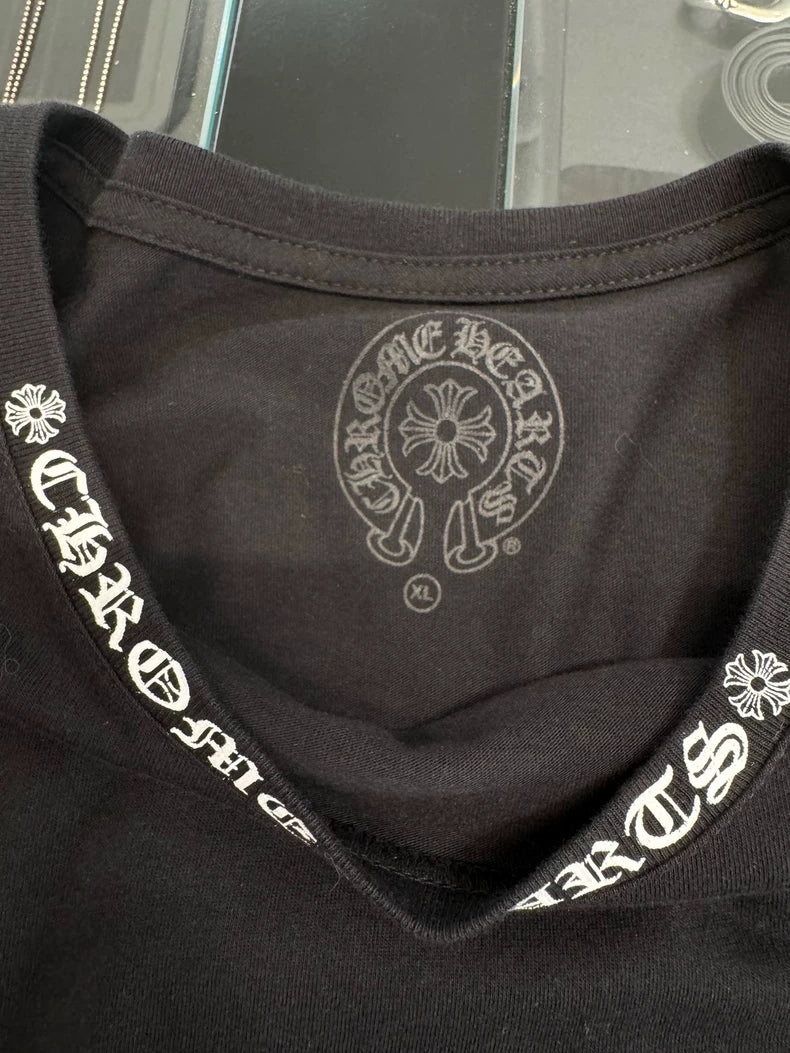 Chrome Hearts Black Letter Long Sleeve Shirt-yf