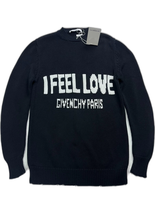 Givenchy Black Letter Knit Sweater Size S