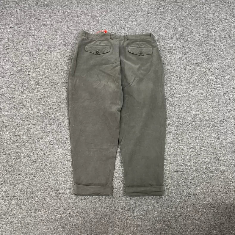 Ami Paris Vintage Washed Pants in Olive Green
