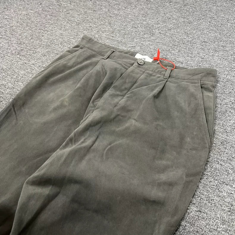 Ami Paris Vintage Washed Pants in Olive Green