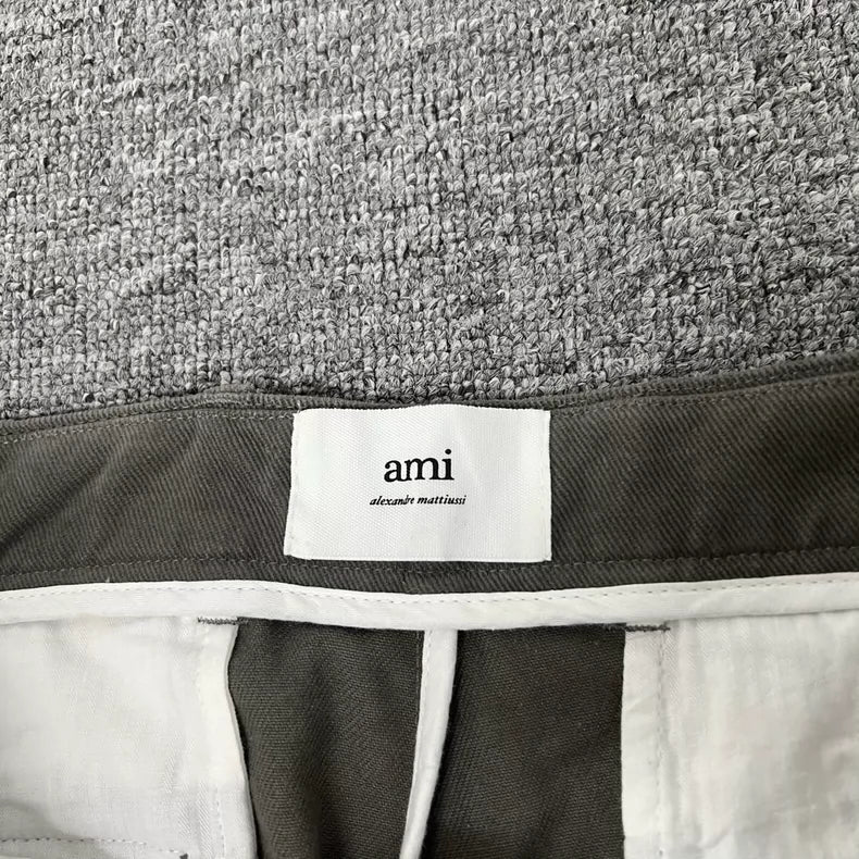 Ami Paris Vintage Washed Pants in Olive Green