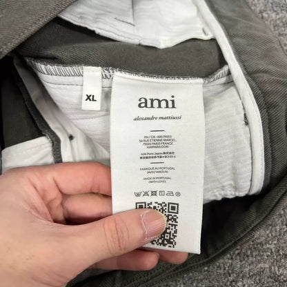 Ami Paris Vintage Washed Pants in Olive Green