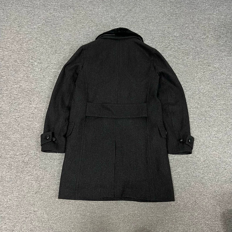 Dior Double-Breasted Wool Coat with Fur Collar
