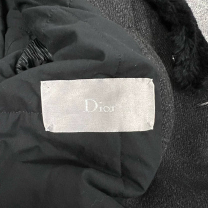 Dior Double-Breasted Wool Coat with Fur Collar