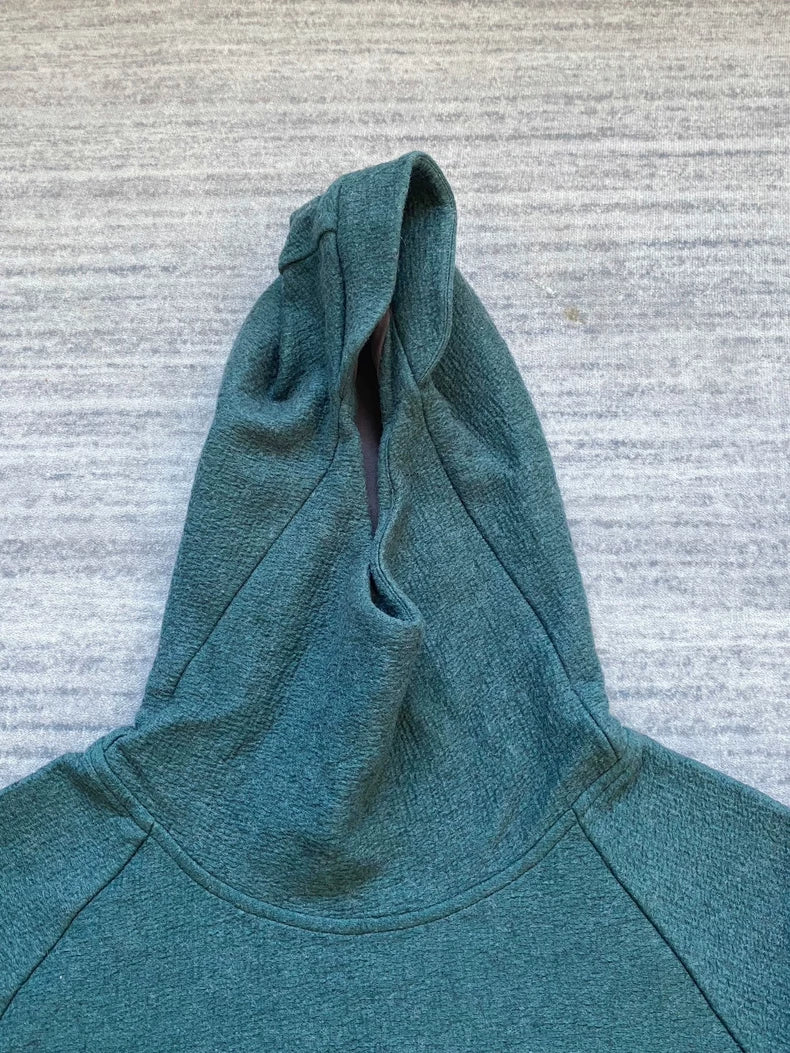 Peacock Green Hoodie with Mask-zp
