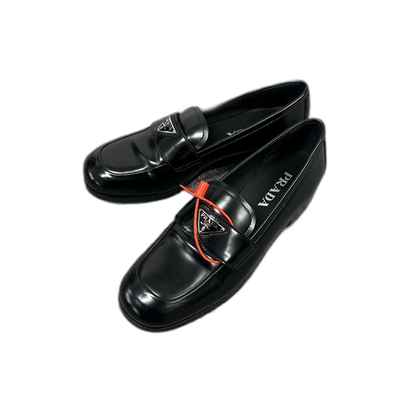 Prada Triangle Loafers in Black
