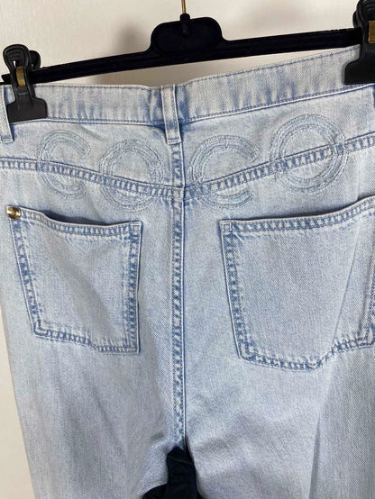 Light Blue Chanel Denim Pants