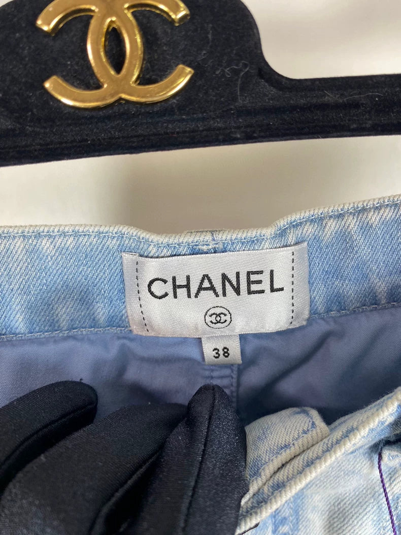 Light Blue Chanel Denim Pants