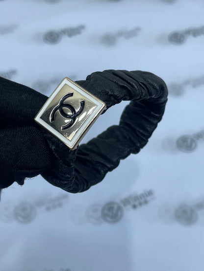 Chanel Black Lambskin Hair Tie