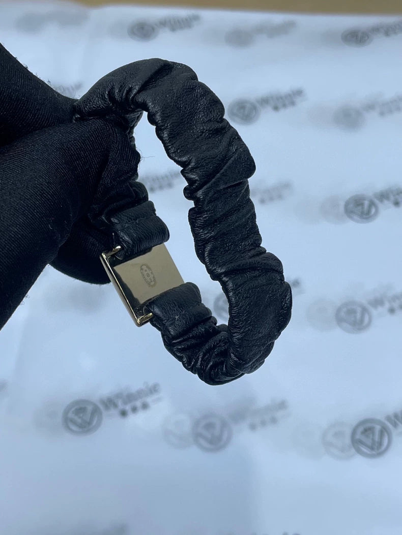 Chanel Black Lambskin Hair Tie