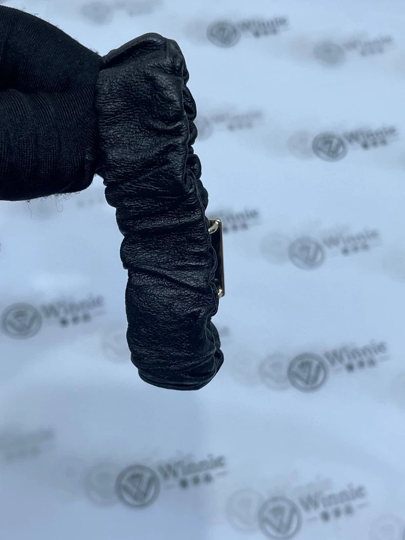 Chanel Black Lambskin Hair Tie