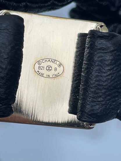 Chanel Black Lambskin Hair Tie