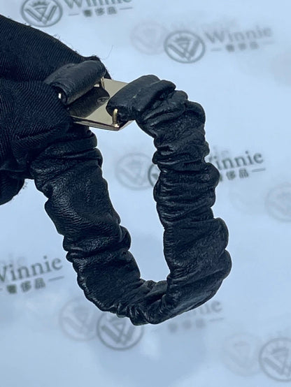 Chanel Black Lambskin Hair Tie